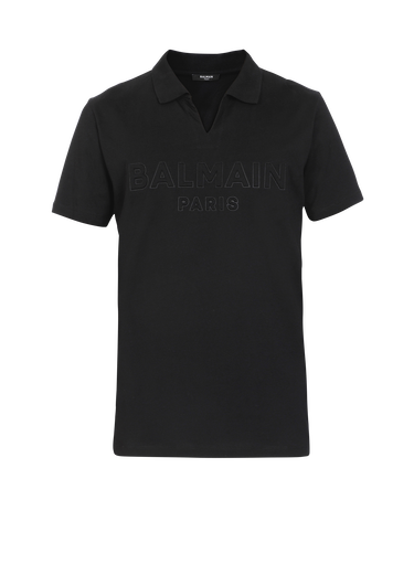 Polo en coton avec logo Balmain embossé