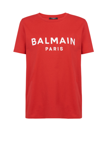 T-shirt en coton éco-design imprimé logo Balmain