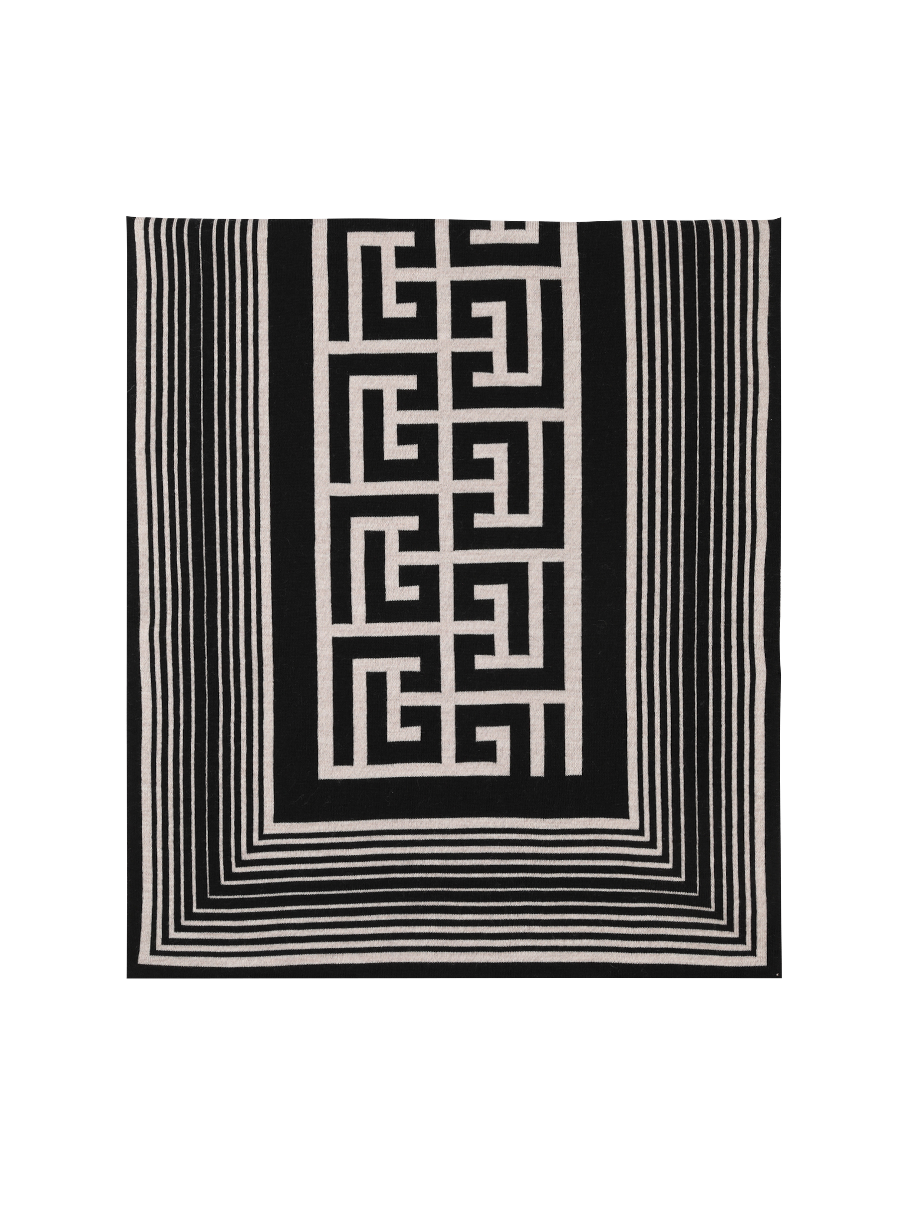 Écharpe en laine à motif monogramme Balmain, noir