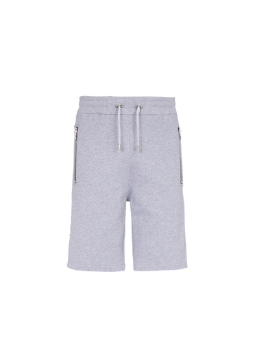 Cotton shorts with embossed Balmain logo
