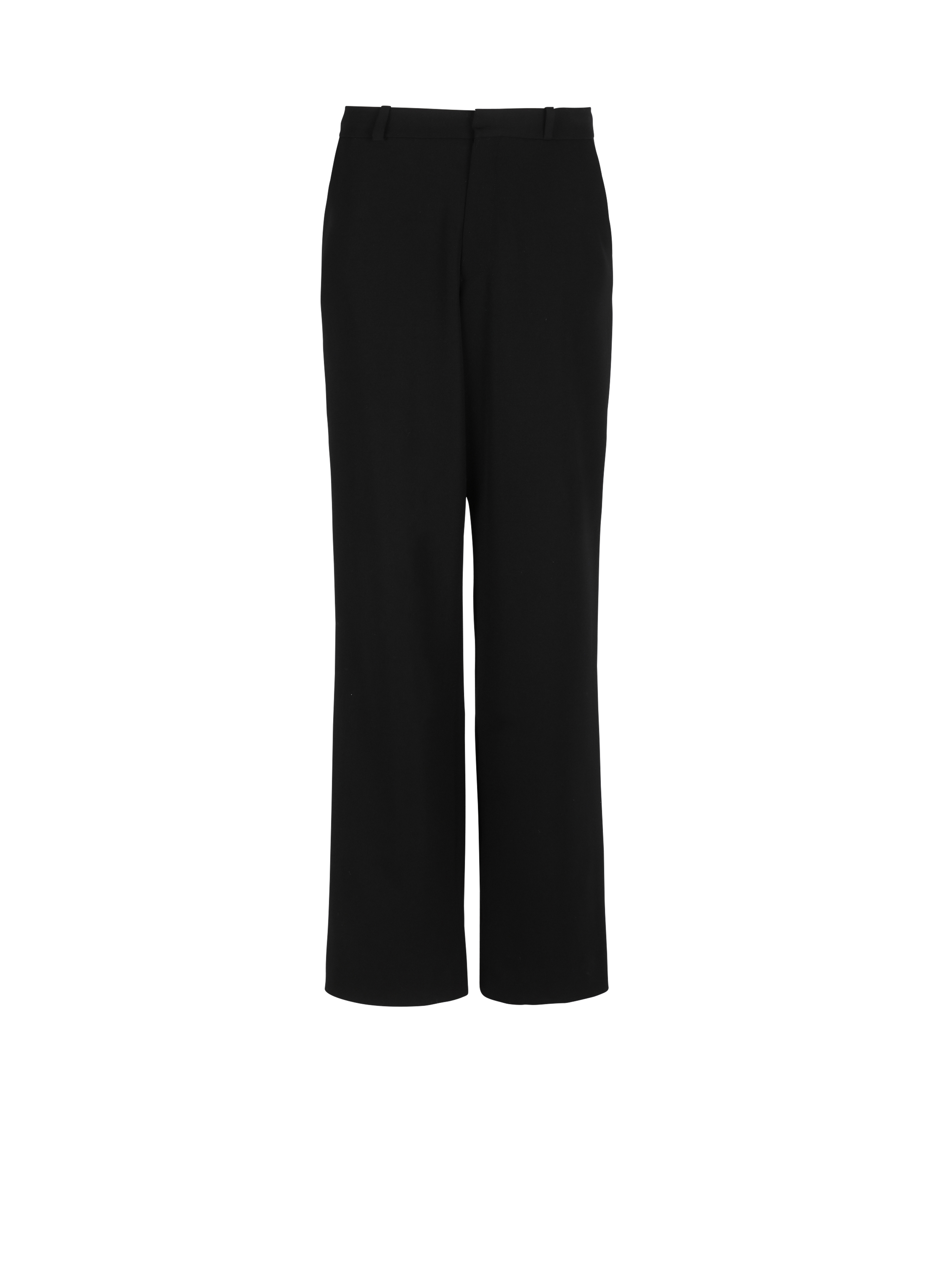 Wide-leg wool trousers, black