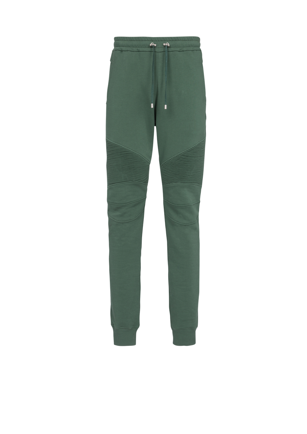 Pantalon de jogging en coton floqué logo Balmain Paris, vert, hi-res