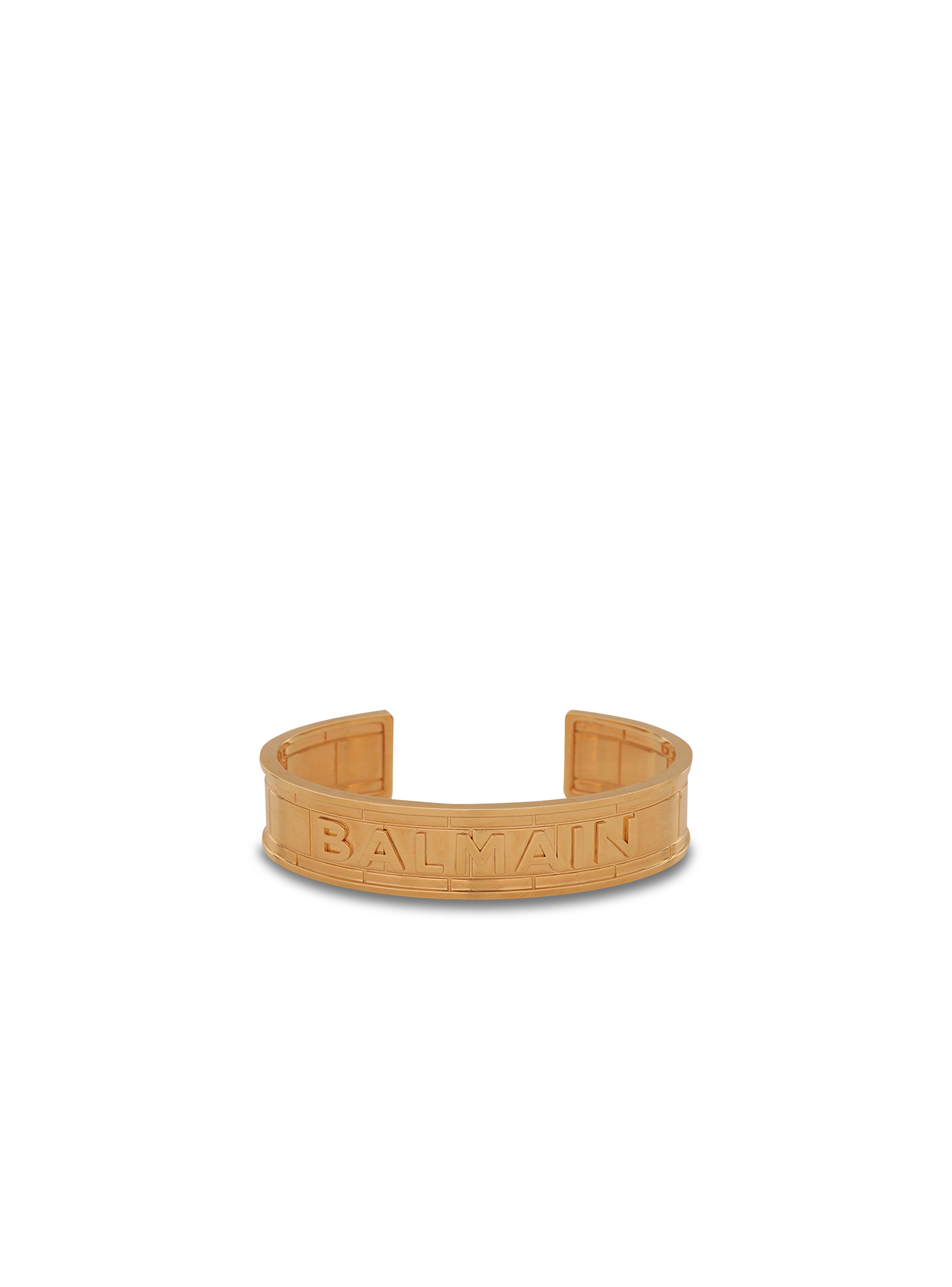 Bracelet manchette en laiton avec logo Balmain, or