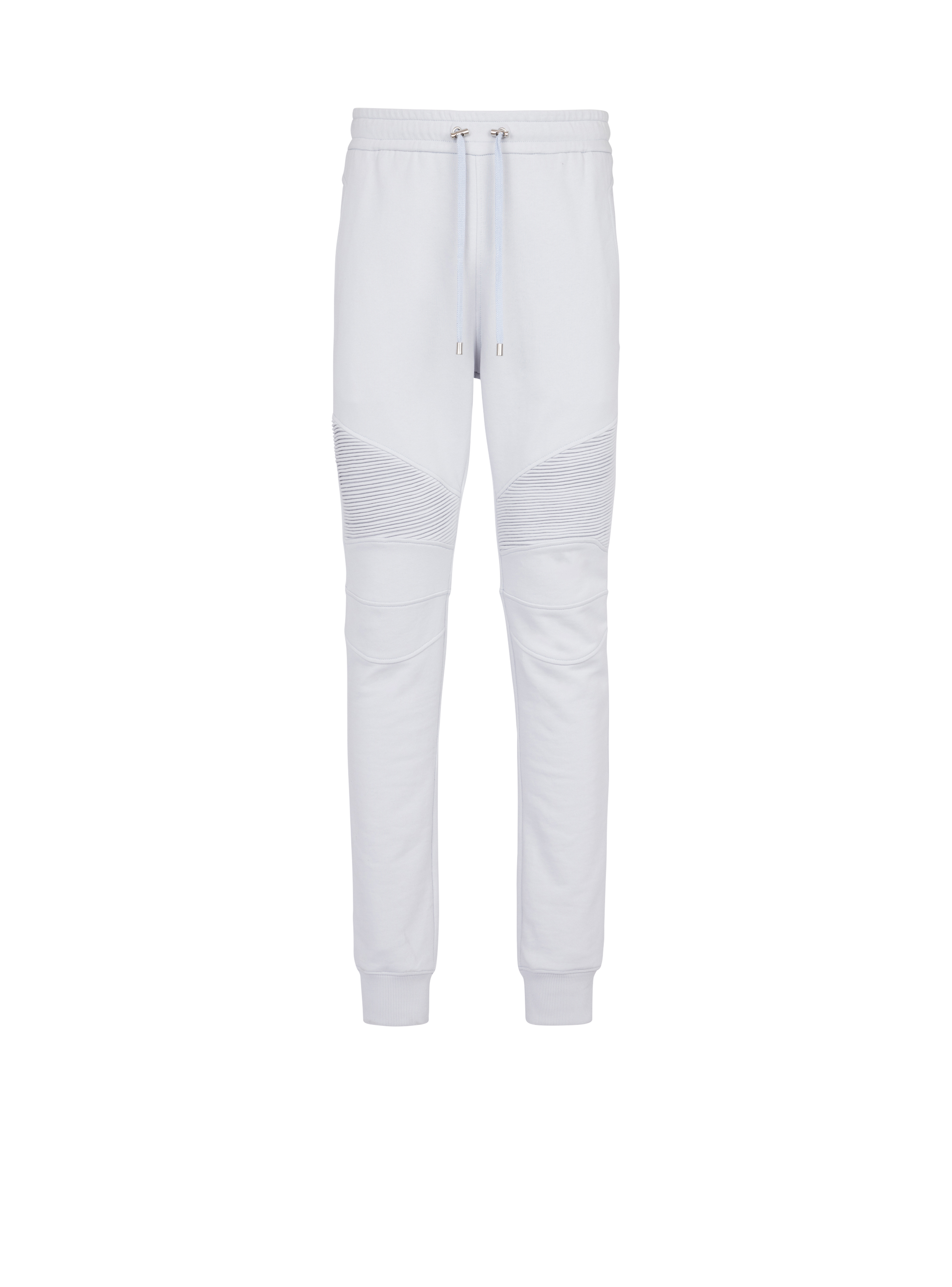 Pantalon de jogging en coton imprimé logo Balmain, bleu