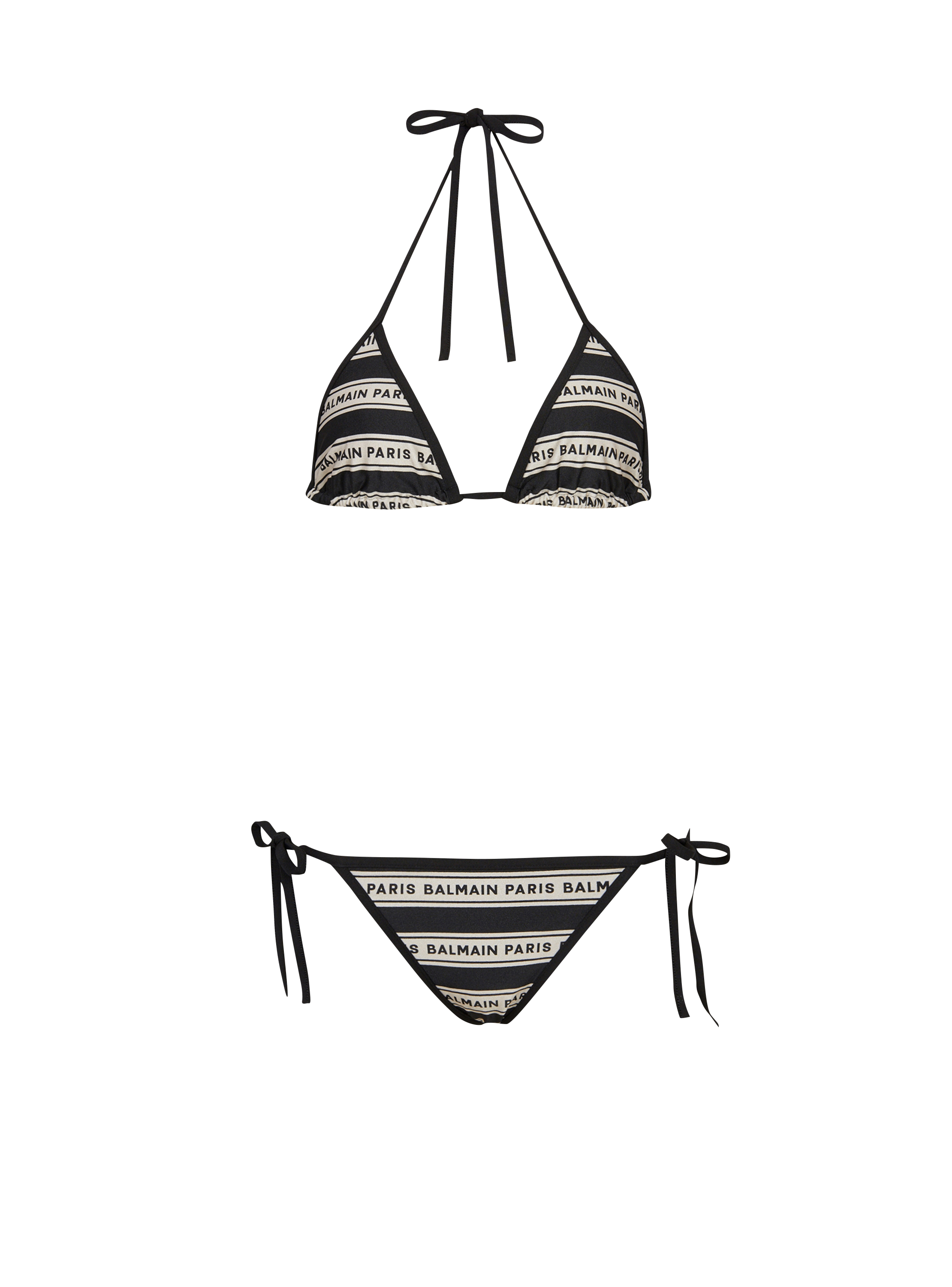 Bikini à dos-nu Synthétique Balmain en coloris Noir Femme Articles de plage et maillots de bain Articles de plage et maillots de bain Balmain 