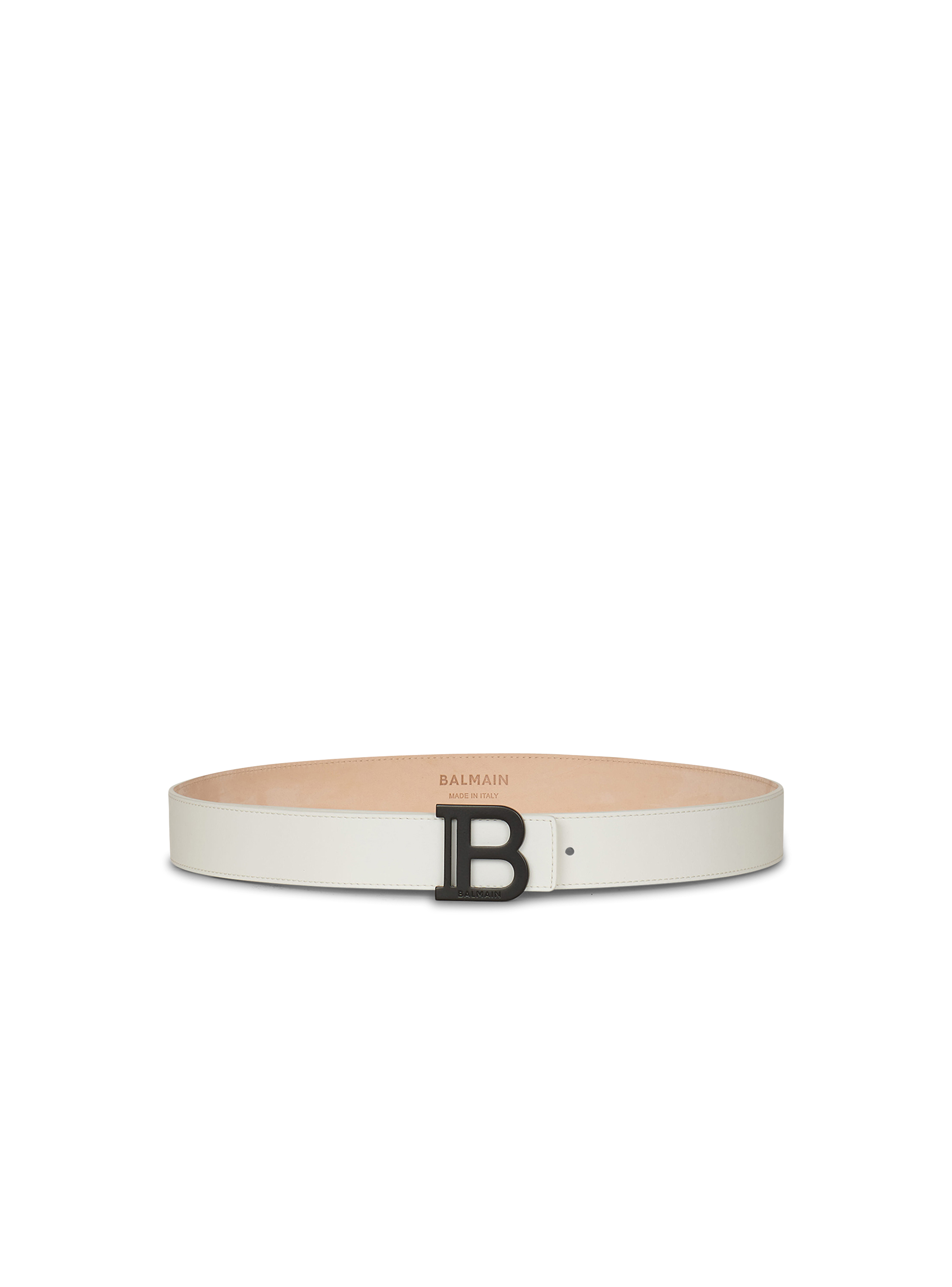 Smooth leather B-Belt belt, white