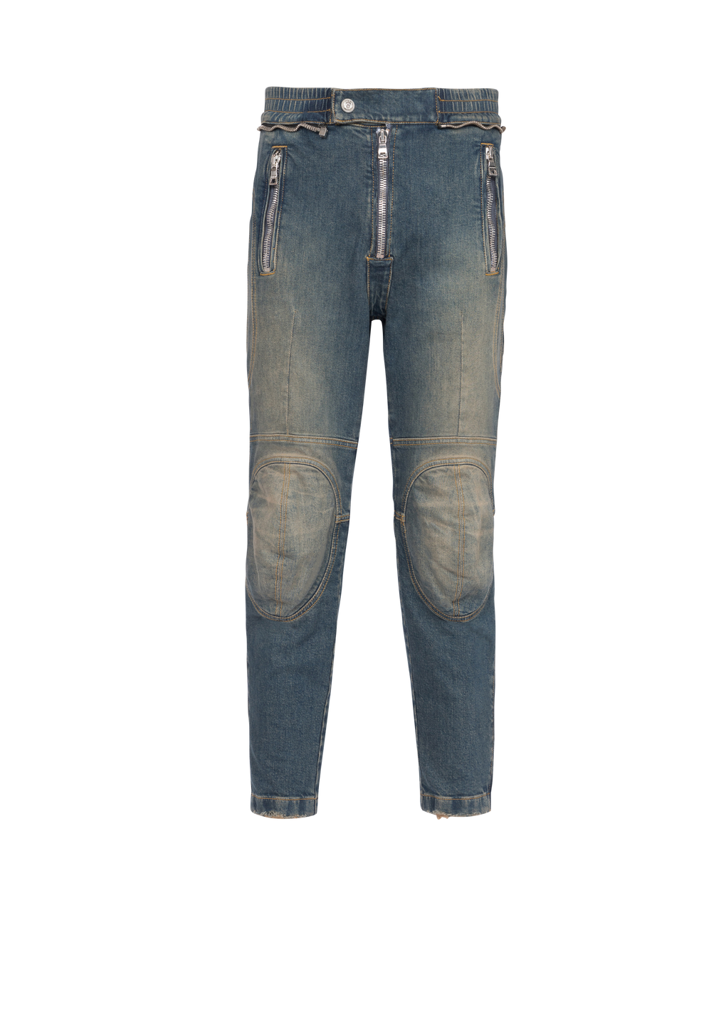 Ripped cotton jeans, blue, hi-res