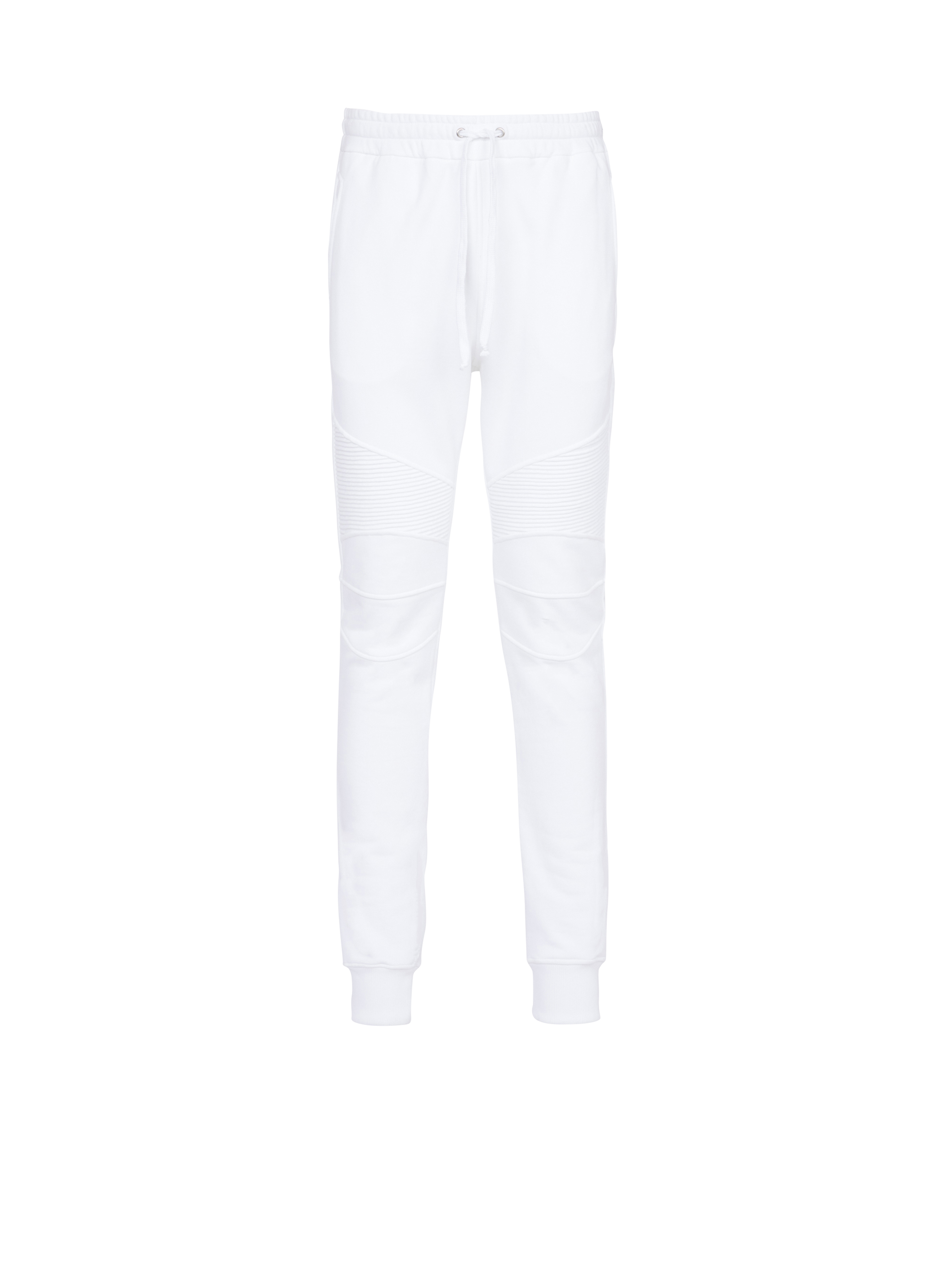 Pantalon de jogging en coton avec logo Balmain Paris, blanc