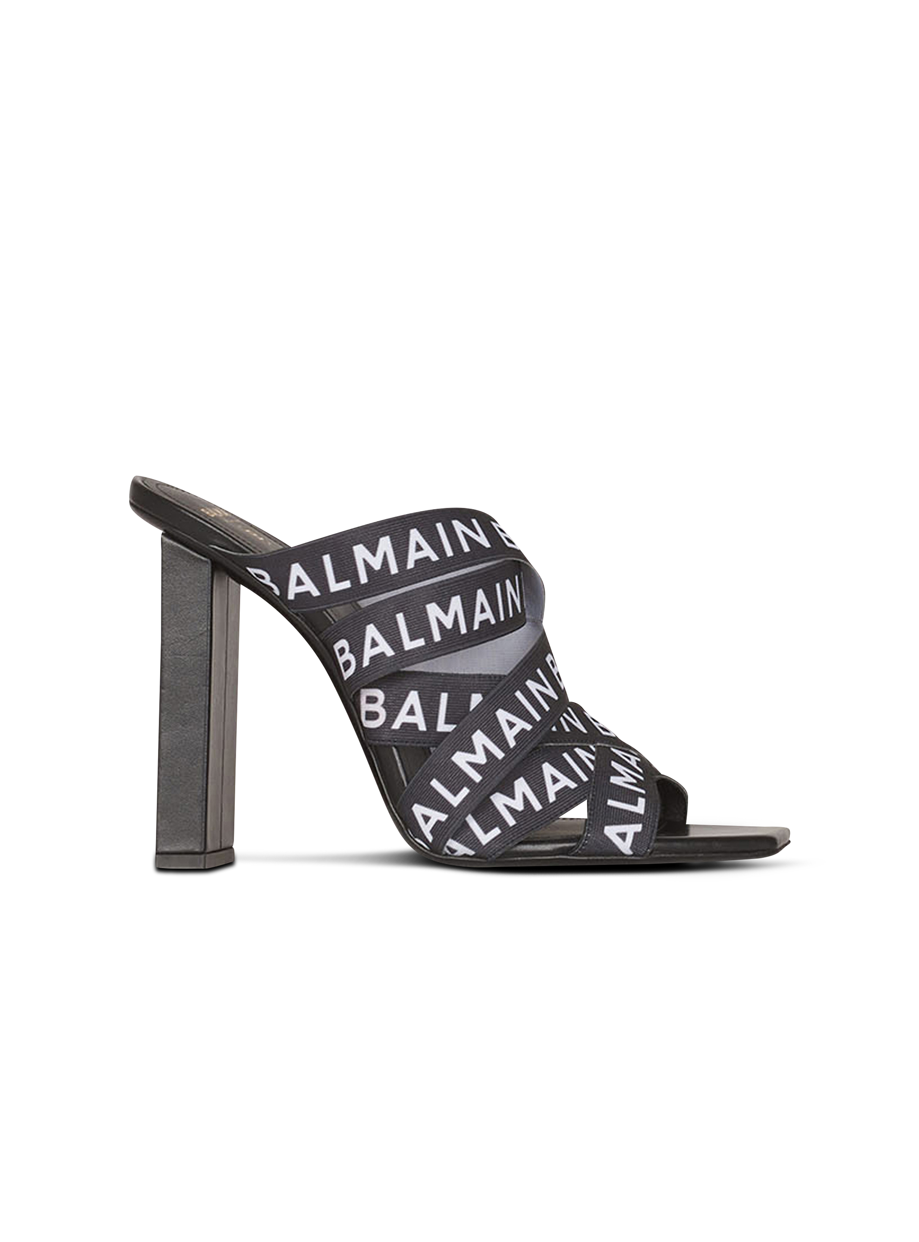 Sandales Union avec logo Balmain, noir