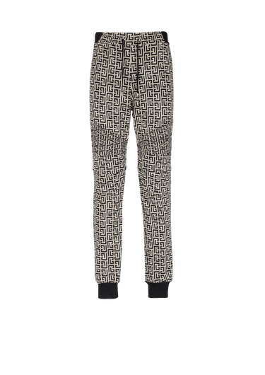 Pantalon de jogging en coton imprimé monogramme Balmain