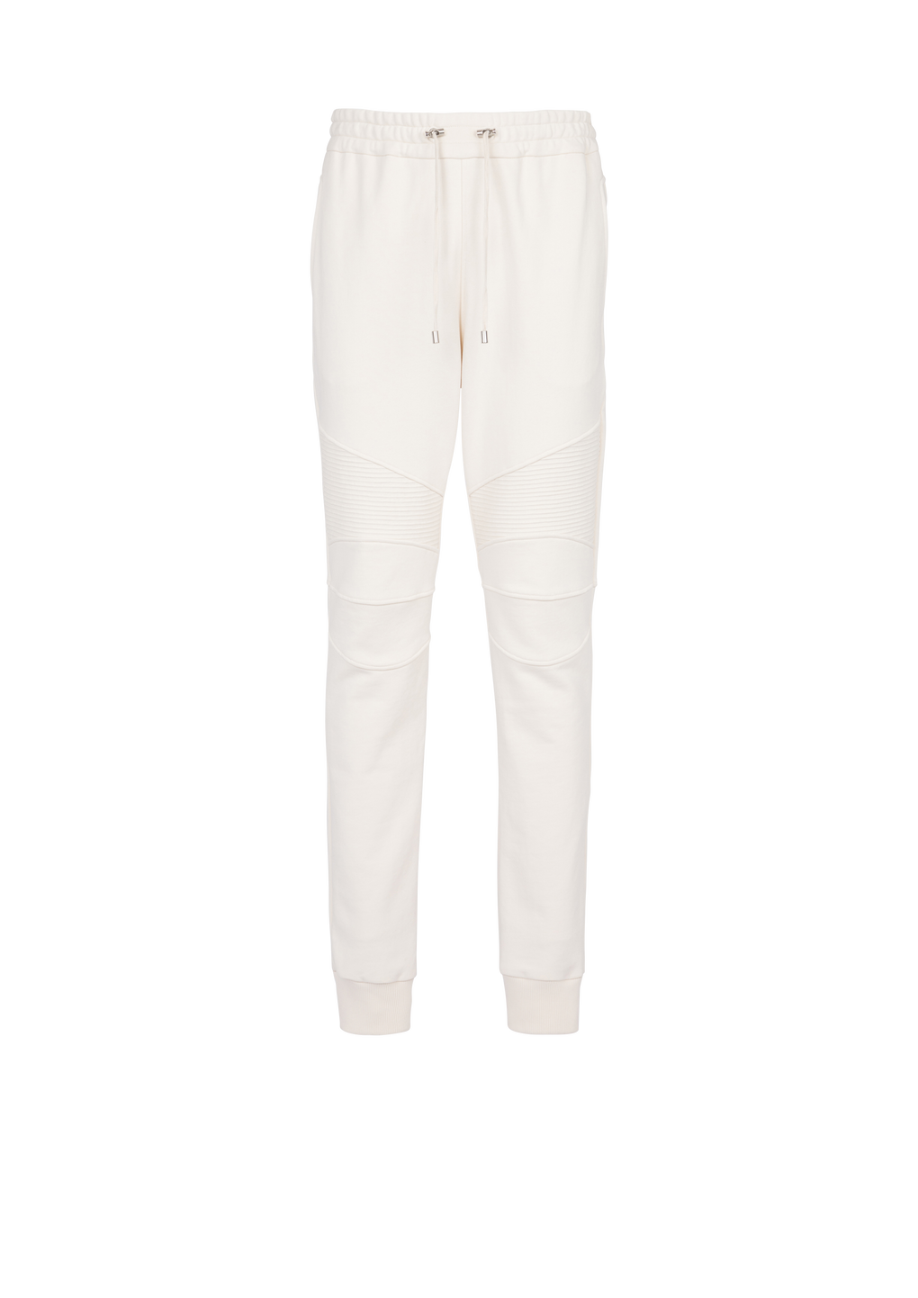 Pantalon de jogging en coton imprimé logo Balmain, beige, hi-res