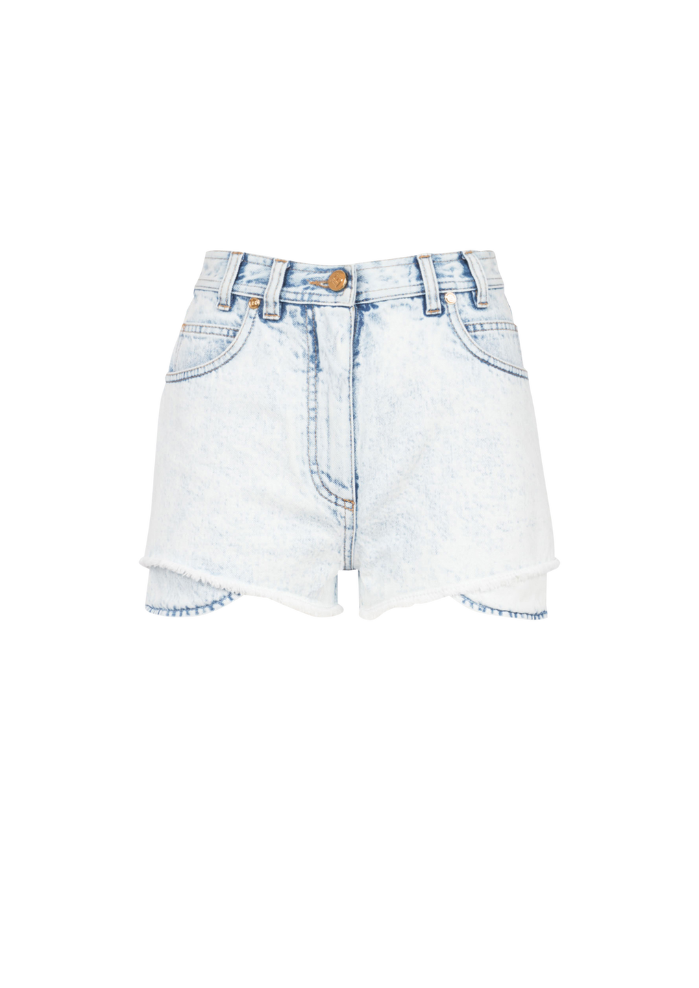 HIGH SUMMER CAPSULE- Denim high-waisted shorts, blue, hi-res