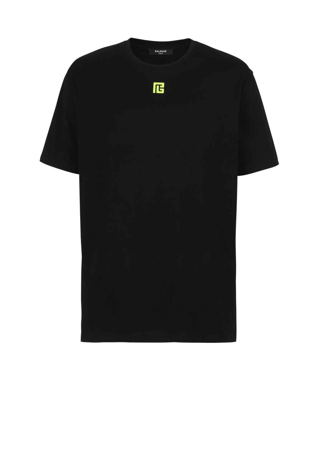 EXCLUSIF - T-shirt en coton imprimé maxi logo Balmain dans le dos, noir, hi-res