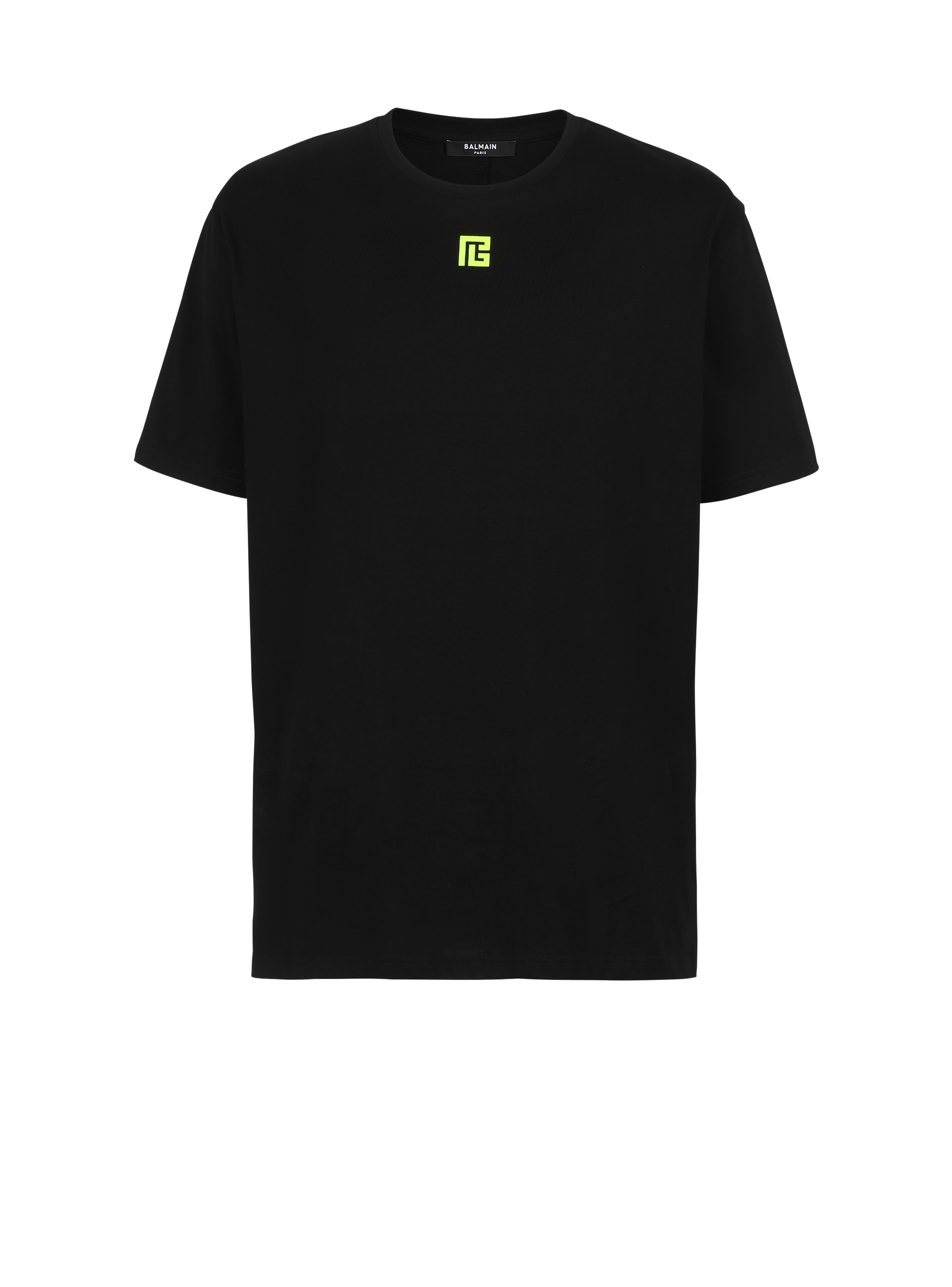 EXCLUSIF - T-shirt en coton imprimé maxi logo Balmain dans le dos, noir