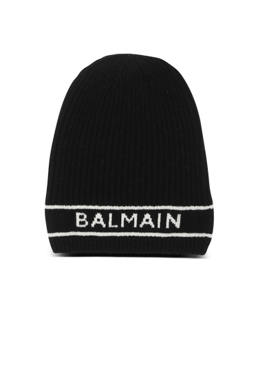 Bonnet en laine brodé logo Balmain