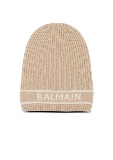 Bonnet en lain avec logo Balmain