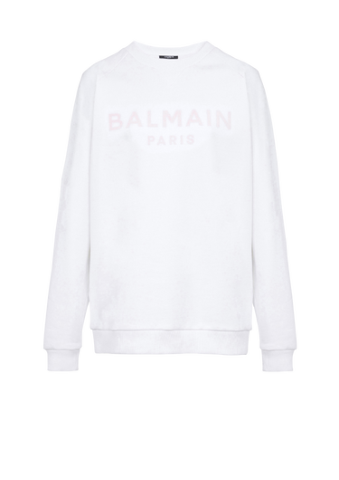 Sweat en coton éco-design avec logo imprimé Balmain