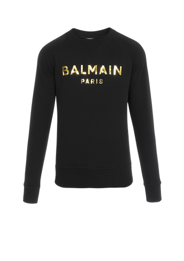 Sweat en coton éco-design imprimé logo Balmain