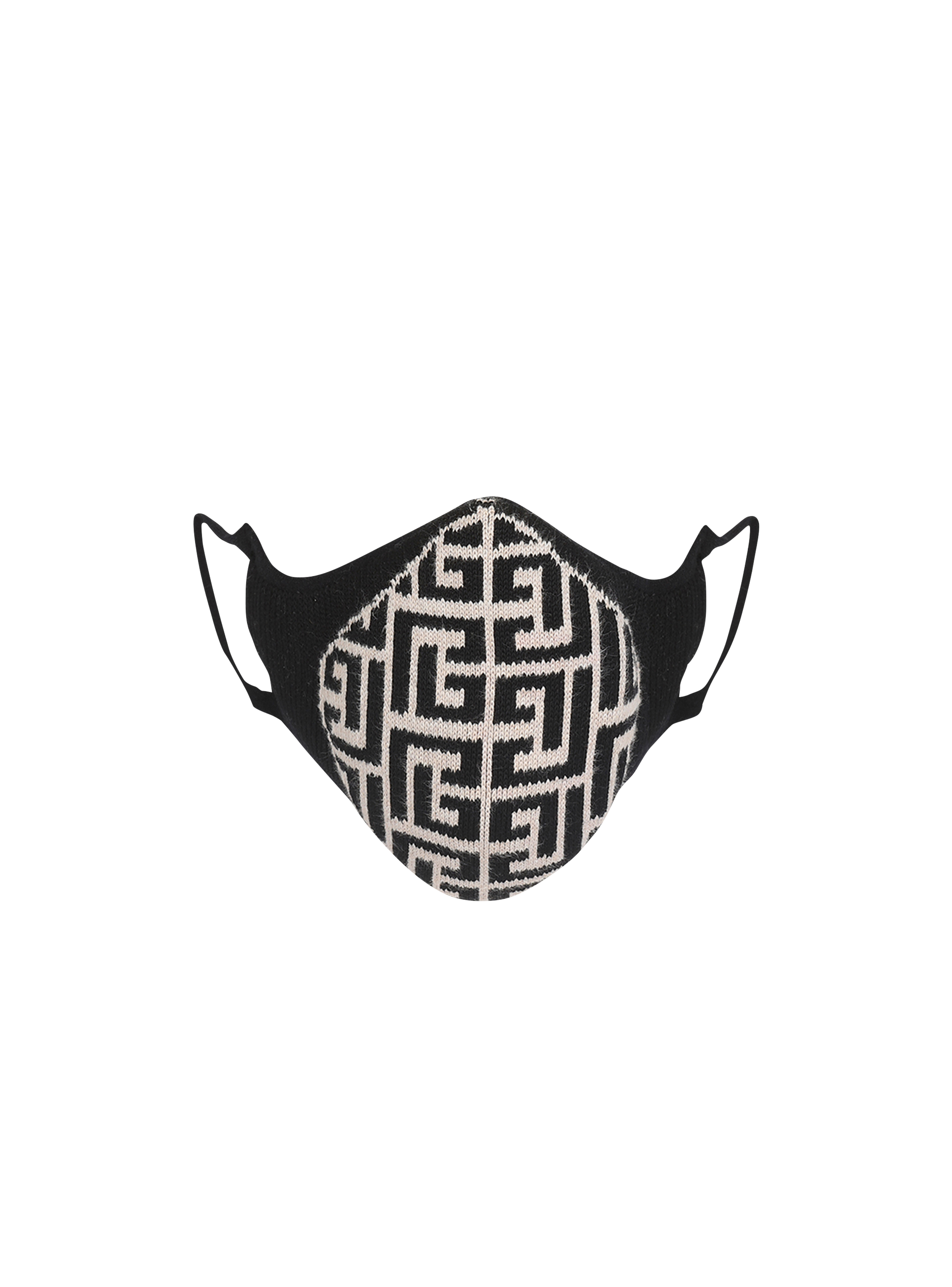 Cotton mask with Balmain monogram, black