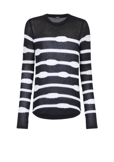 Destroyed striped nautical sweater