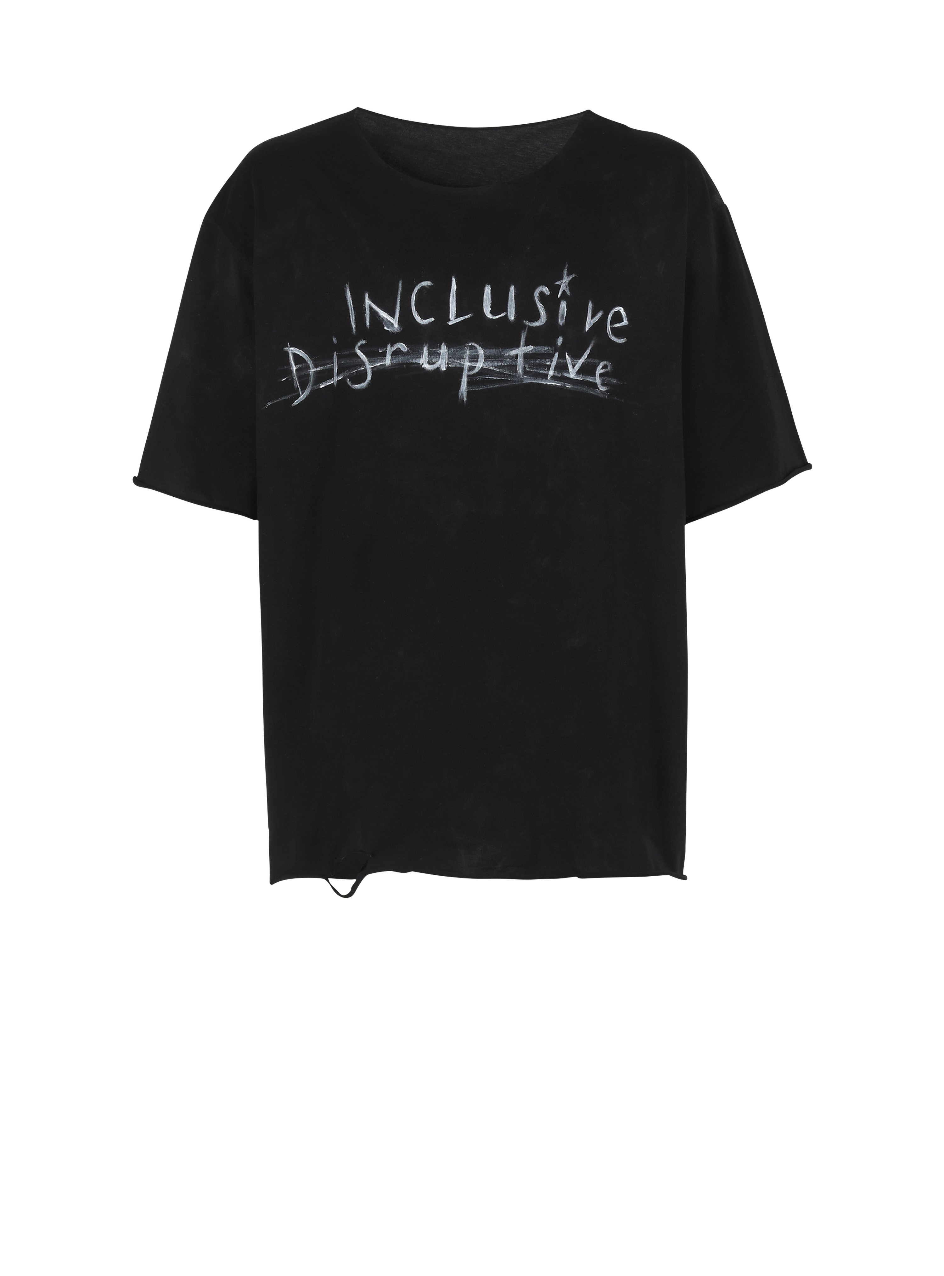 Unisexe - T-shirt en coton imprimé, noir